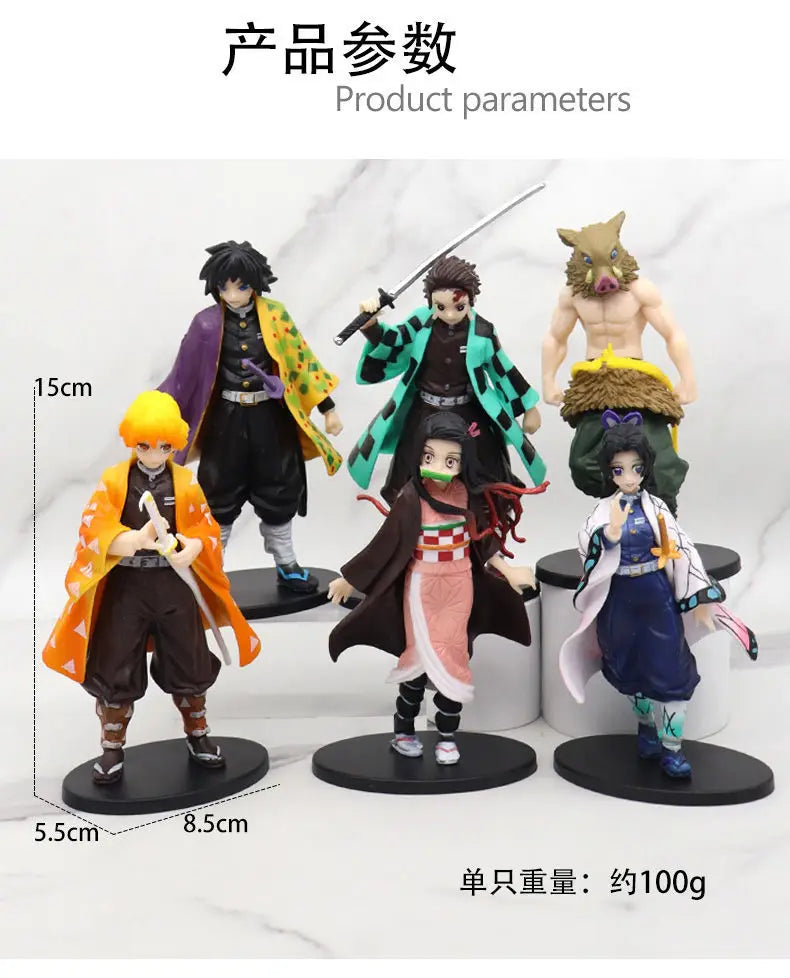 Demon Slayer doll Kamado Tanjirou Nezuko Action Figures Model Toys Zenitsu Figurine Inosuke Kimetsu No Yaiba Figura kids gift