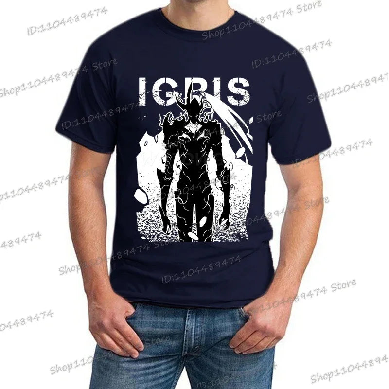 New Summer Men's Anime Solo Leveling Tee Tops Short Sleeve Man T-Shirt Fashion Street Unisex Tees Solo Leveling Tshirt Clothing