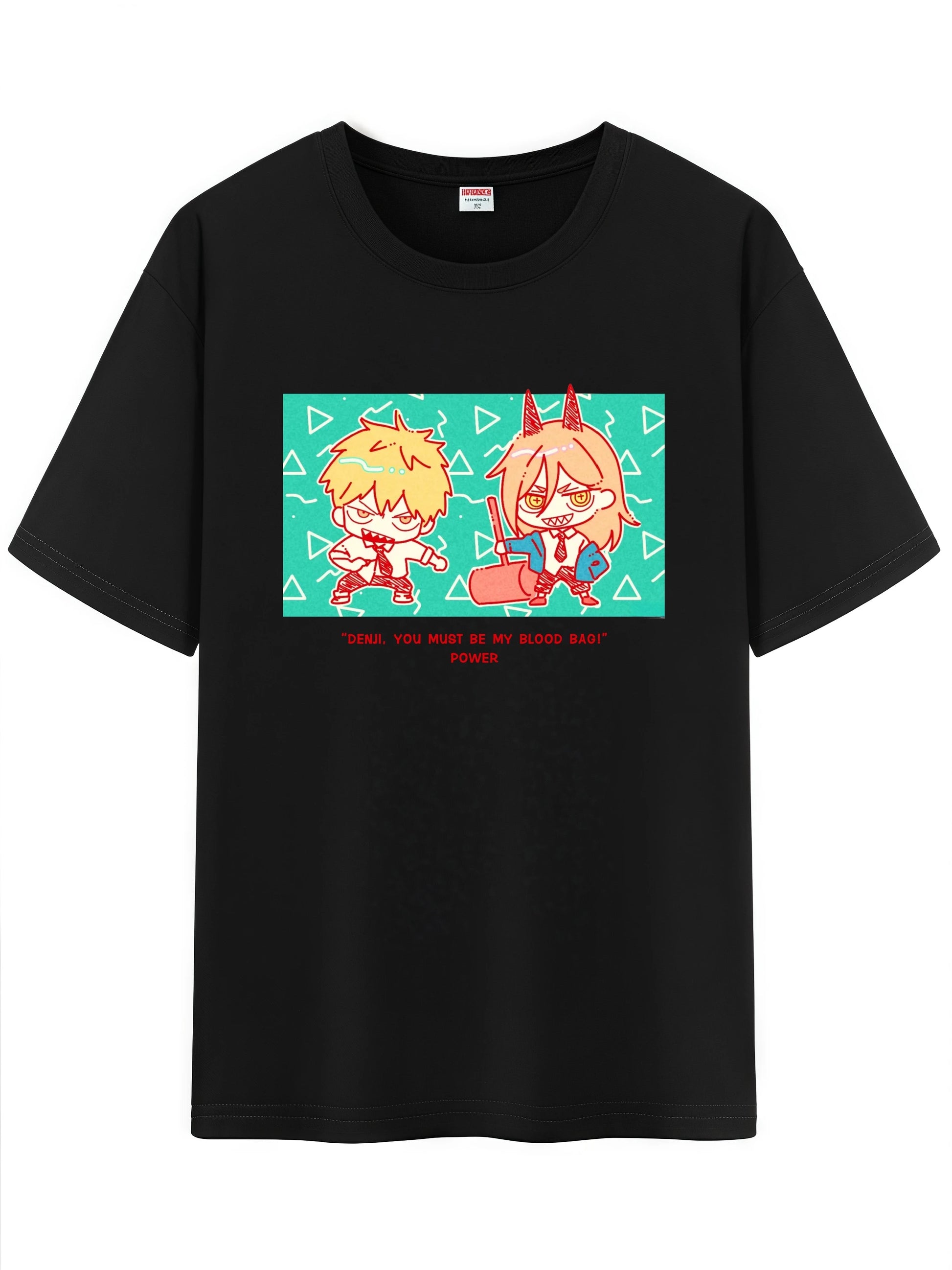 Unisex Japanese Anime Pattern T-Shirt, Chainsaw Man Denji Makima Character Graphic Short Sleeve Regular Fix Tee Shirt