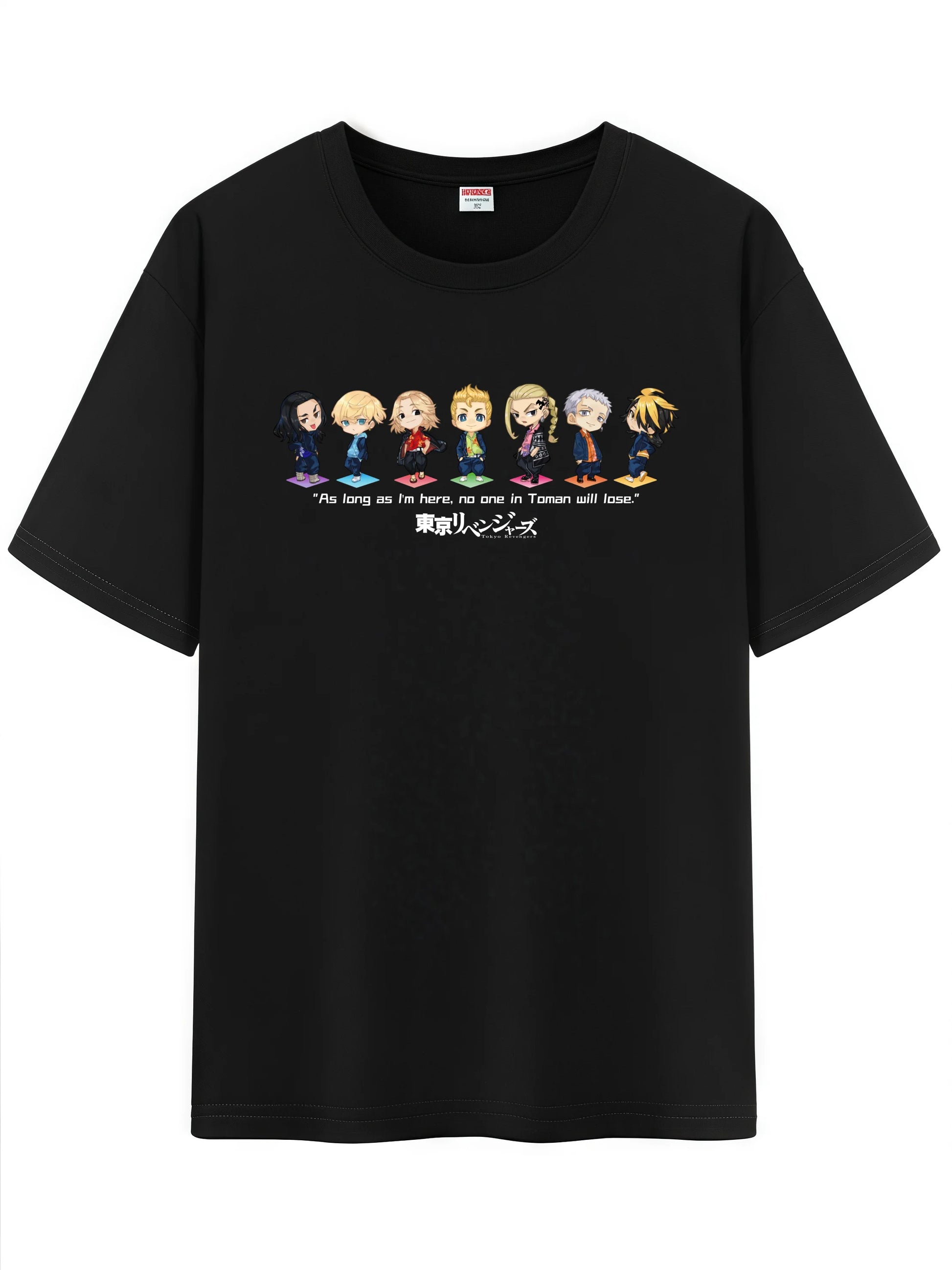 Unisex Japanese Anime Pattern T-Shirt, Tokyo Revengers Character Graphic Short Sleeve Regular Fix Tee Shirt