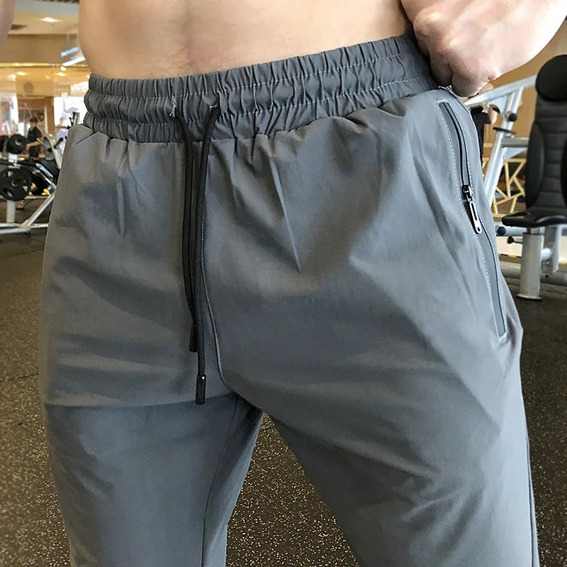 Running Sports Pants Casual Super Elastic Breathable Sweat-absorbing Quick-drying Ice Tow Pants Loose Straight Training Fitness