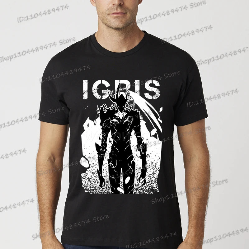 New Summer Men's Anime Solo Leveling Tee Tops Short Sleeve Man T-Shirt Fashion Street Unisex Tees Solo Leveling Tshirt Clothing