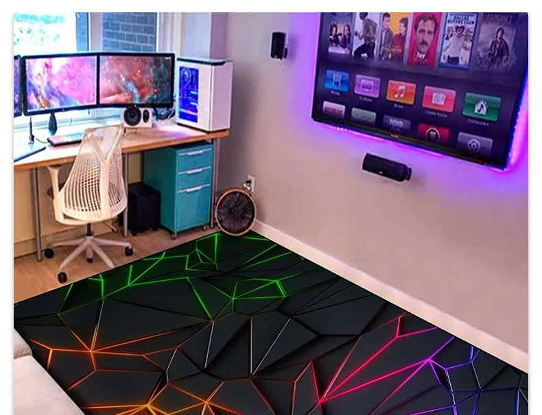 Gaming Mats Bedroom Rug Gamer Carpet Non-slip Wear-resistant Living Room Floor Mat American Laser Light Large Size Study Rug 양탄자