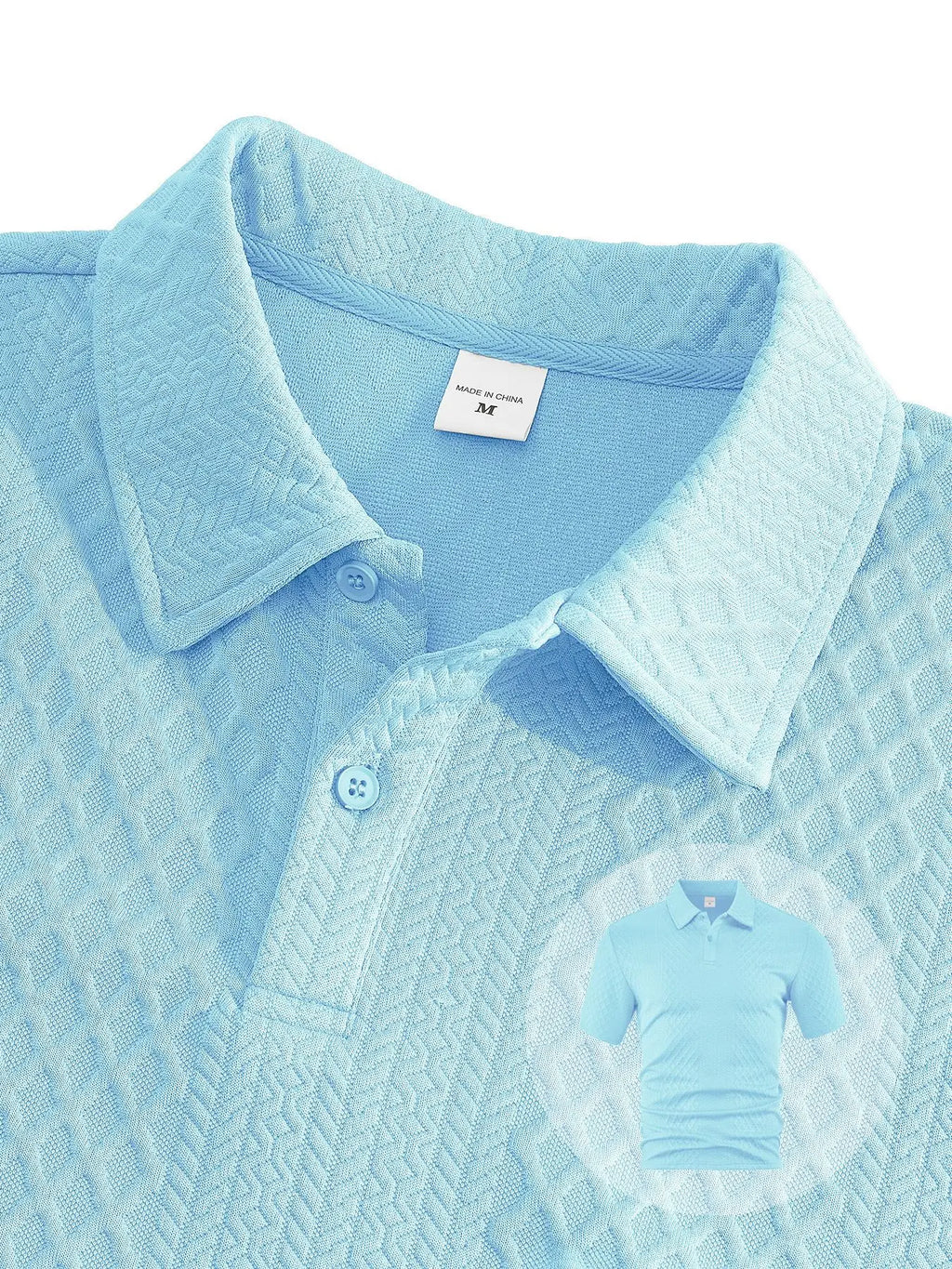 2025 Summer New Men's Casual Sportswear Polo Shirt With A Lapel, Men's Short-sleeved Shirt And Shorts, Jacquard Texture Suit