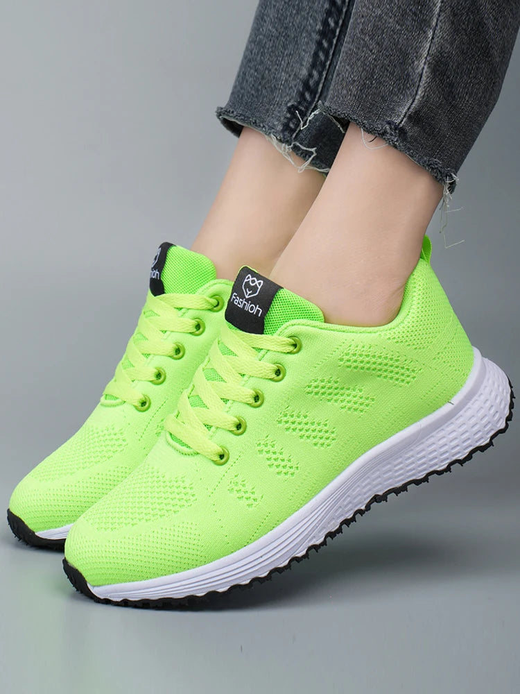 Women's Casual Flats Sports Shoes Mesh Breathable Trainers Ladies Shoes Platform Female Sneakers for Women Basket Tenis Feminino