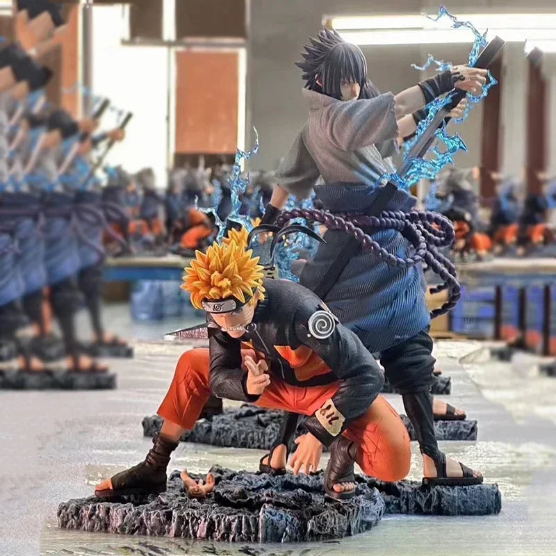 Anime Naruto Figures GK Uzumaki Naruto Uchiha Sasuke Action Figures Binding 01 PVC Collection Model Cool Ornament Desktop Toys