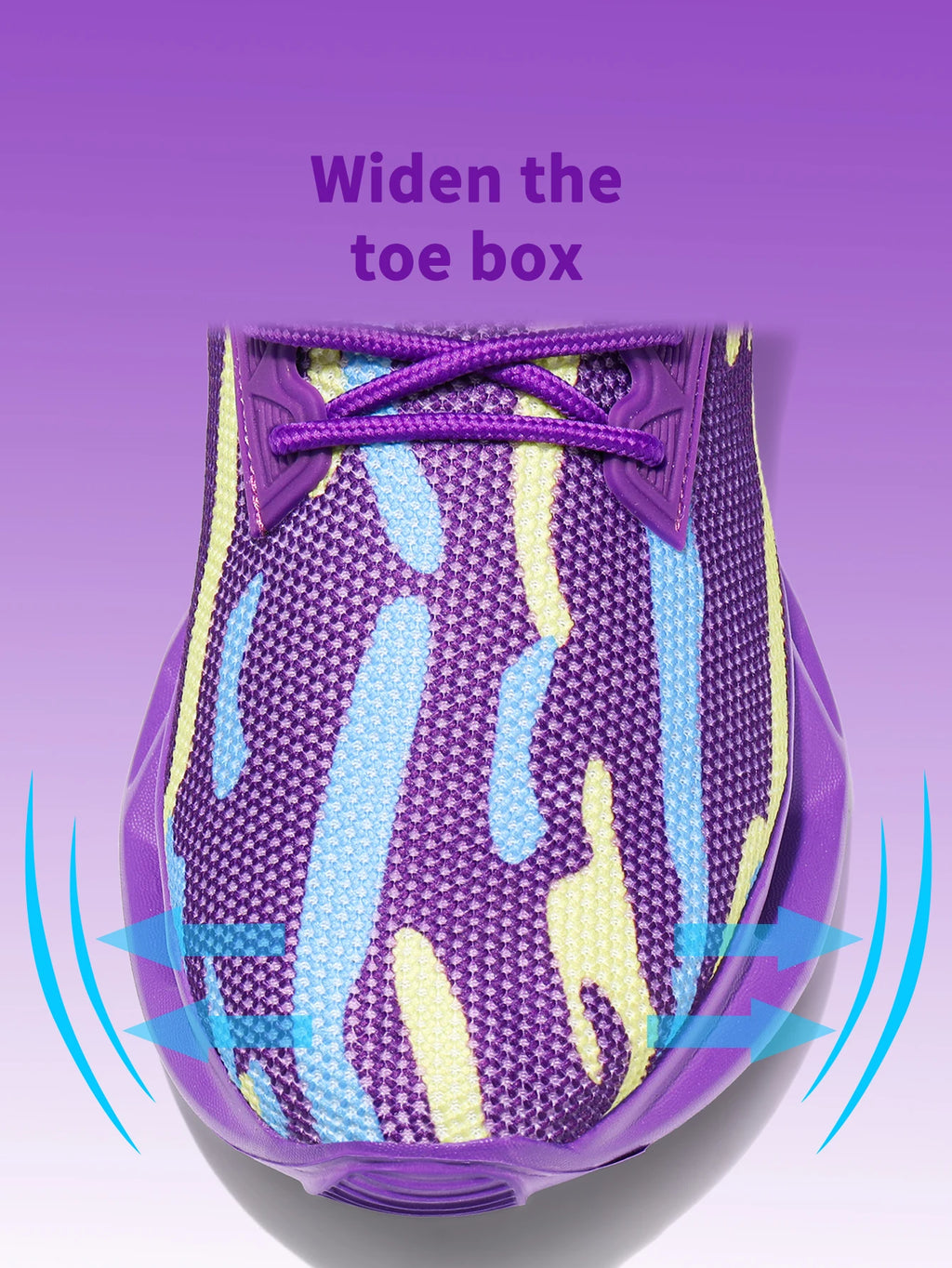 Blue anime-inspired running shoes for men and women with lace-up closure and stylish design.