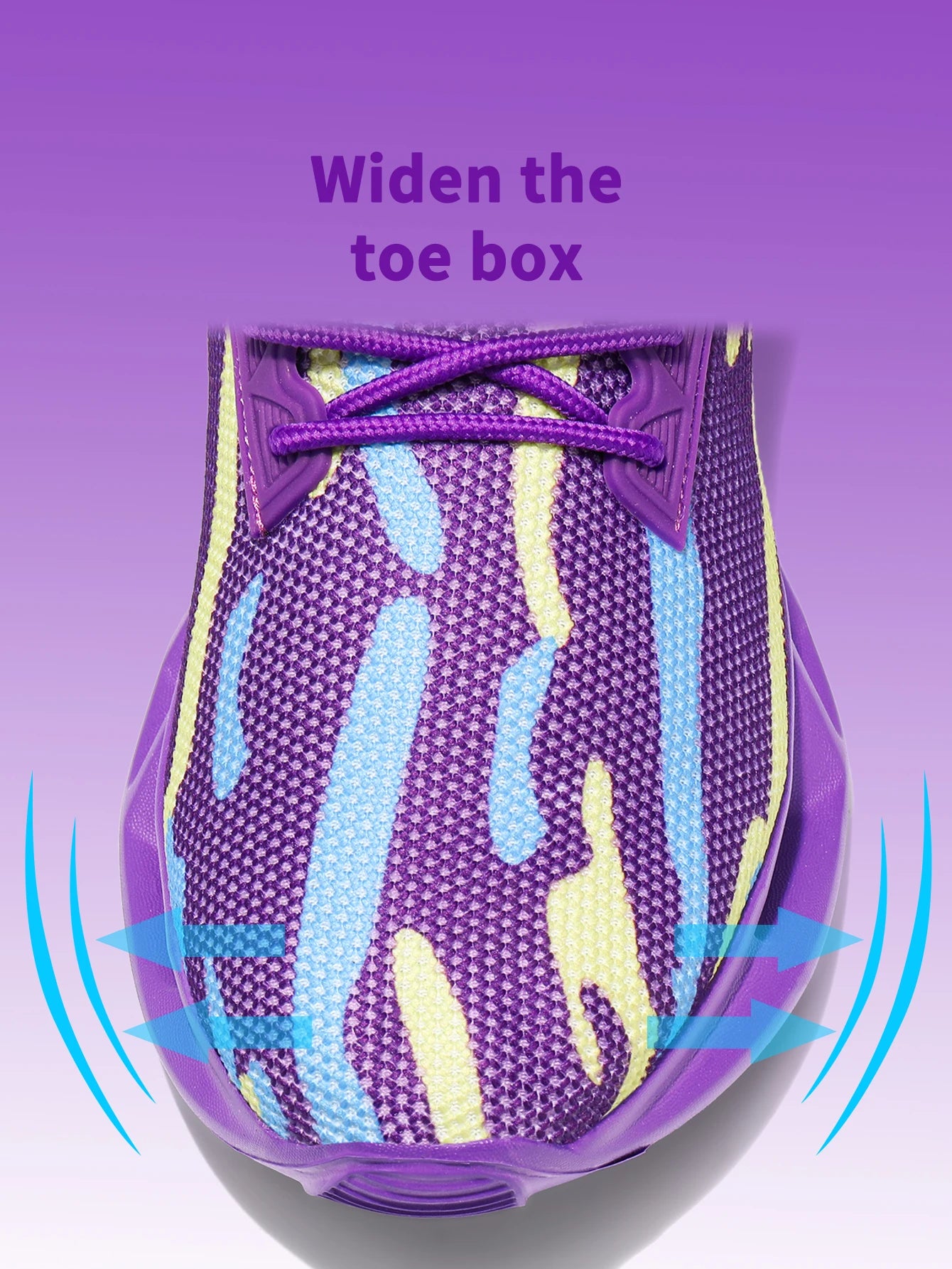 Blue anime-inspired running shoes for men and women with lace-up closure and stylish design.