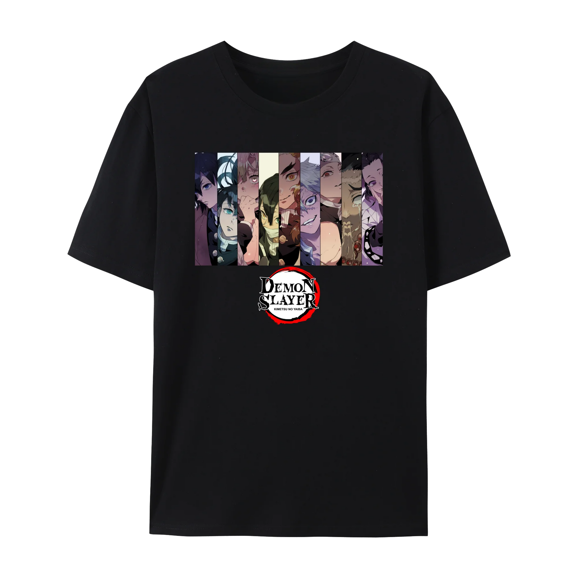 Demon Japanese Anime Slayer Unisex Short Sleeve Crewneck Shirt,Tanjiro & Nezuko Graphic Cotton T-Shirt