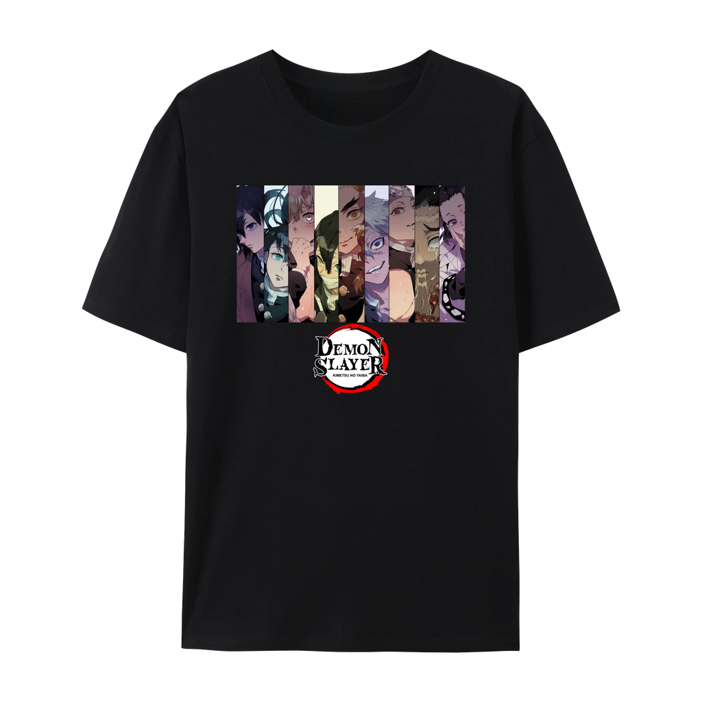 Demon Japanese Anime Slayer Unisex Short Sleeve Crewneck Shirt,Tanjiro & Nezuko Graphic Cotton T-Shirt