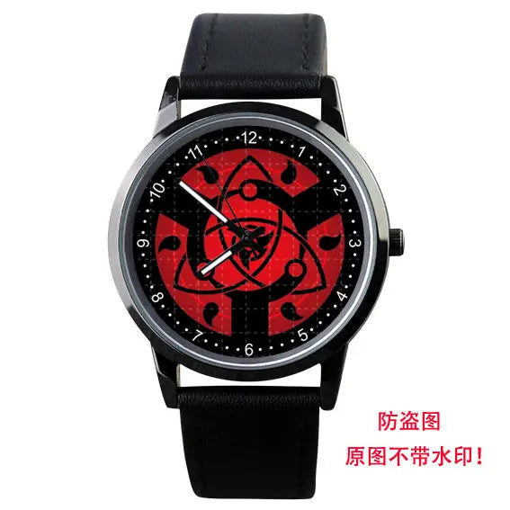Naruto Watch Men's Electronic Watch Casual Leather Strap Waterproof Watch Animation Uzumaki Naruto Sharingan Holiday Gift Watch