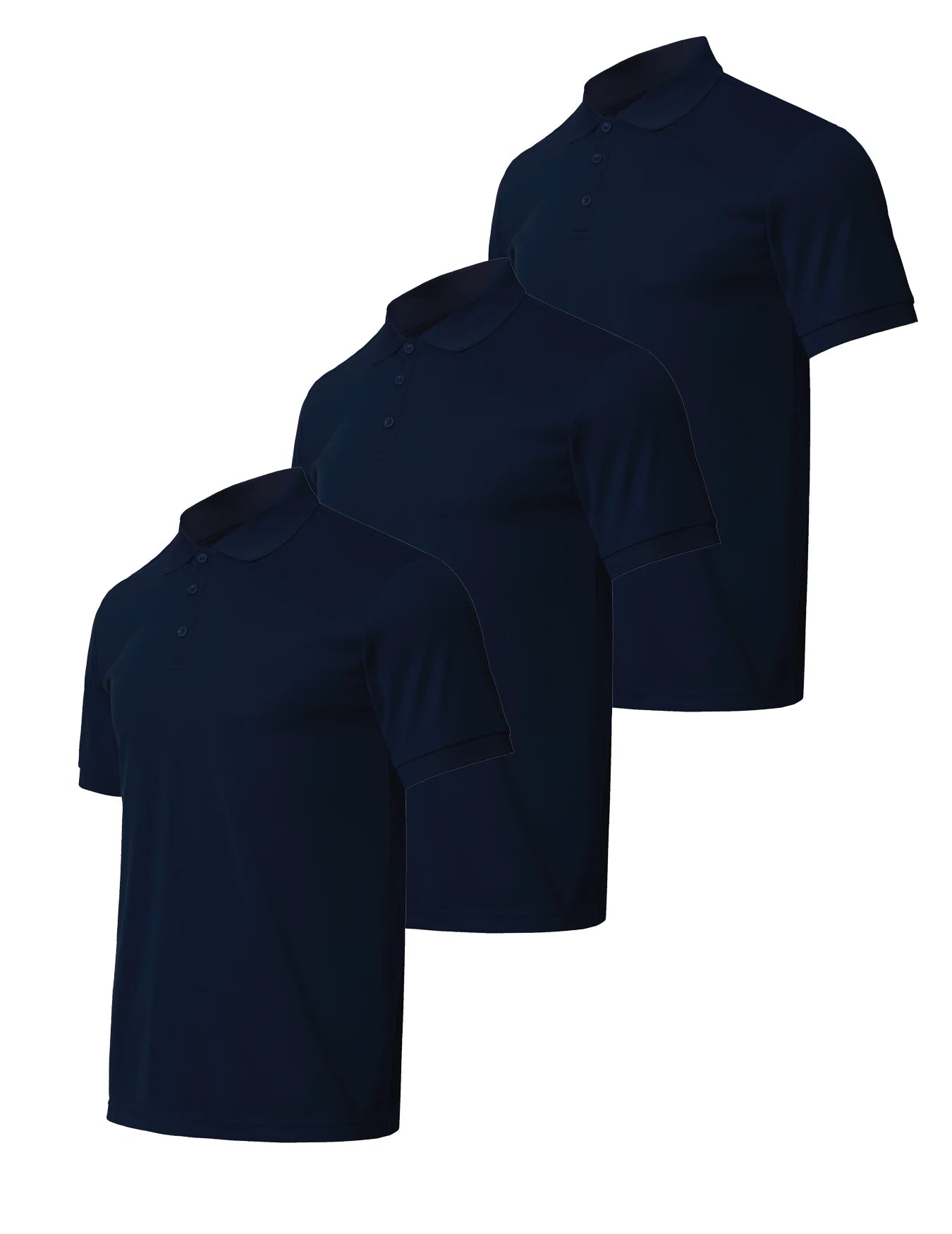 3-piece men's solid color short sleeved golf shirt casual and comfortable top suitable for summer - men's gift