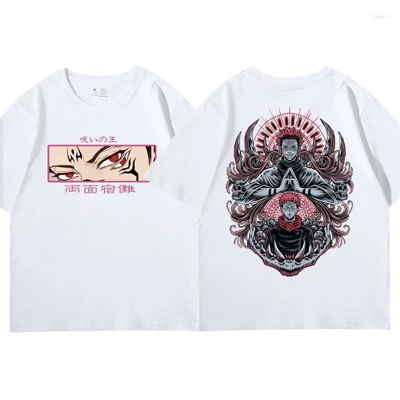 2025 new men's and women's cotton loose T-shirt with anime Jujutsu Kaisen Ryomen Sukuna graphic manga short T-shirt