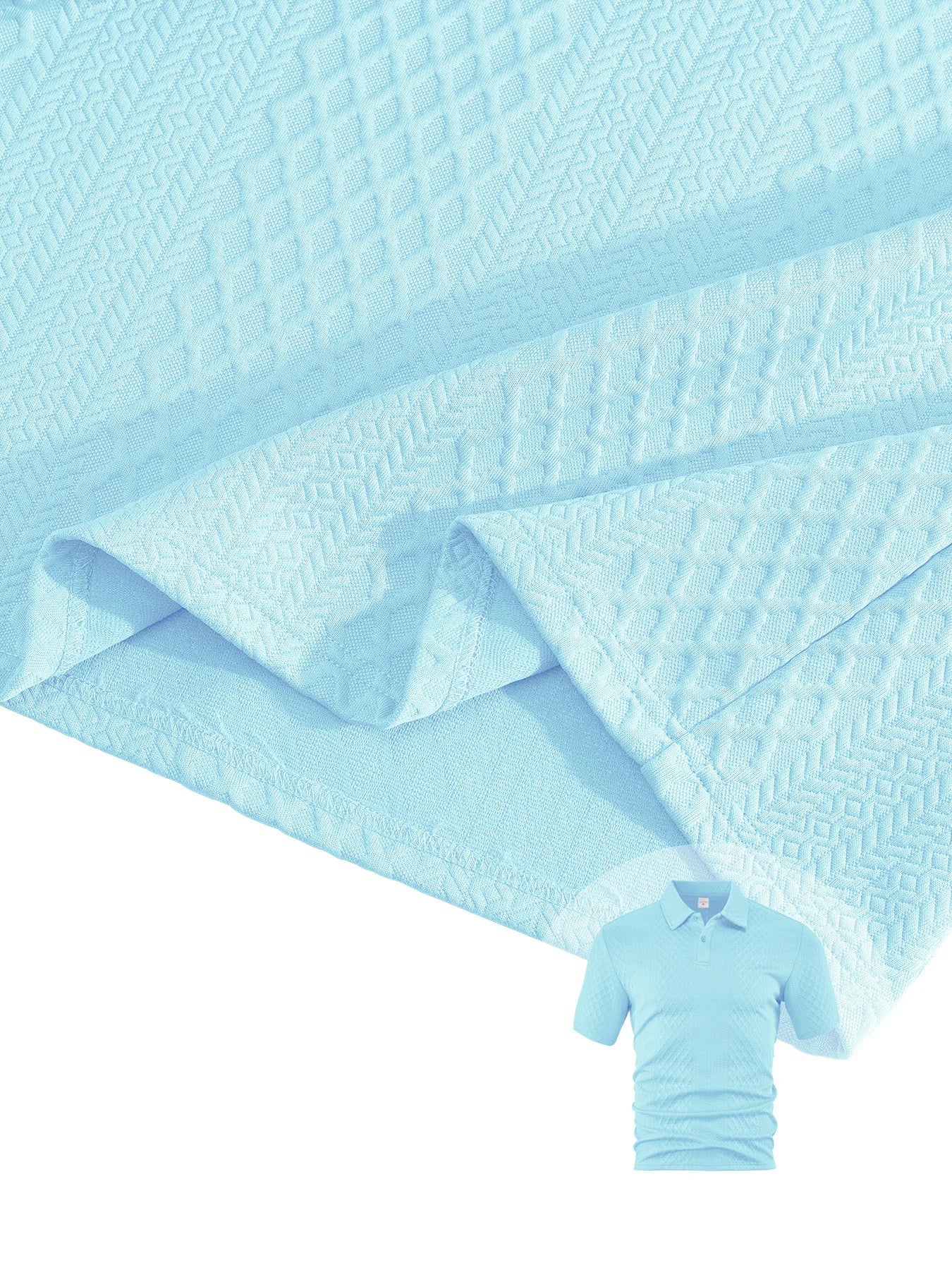 2025 Summer New Men's Casual Sportswear Polo Shirt With A Lapel, Men's Short-sleeved Shirt And Shorts, Jacquard Texture Suit