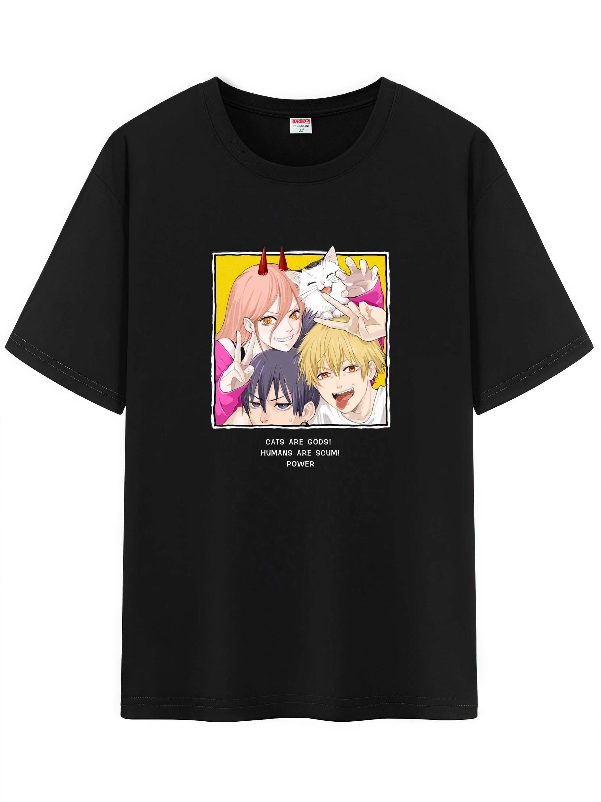 Unisex Japanese Anime Pattern T-Shirt, Chainsaw Man Denji Makima Character Graphic Short Sleeve Regular Fix Tee Shirt