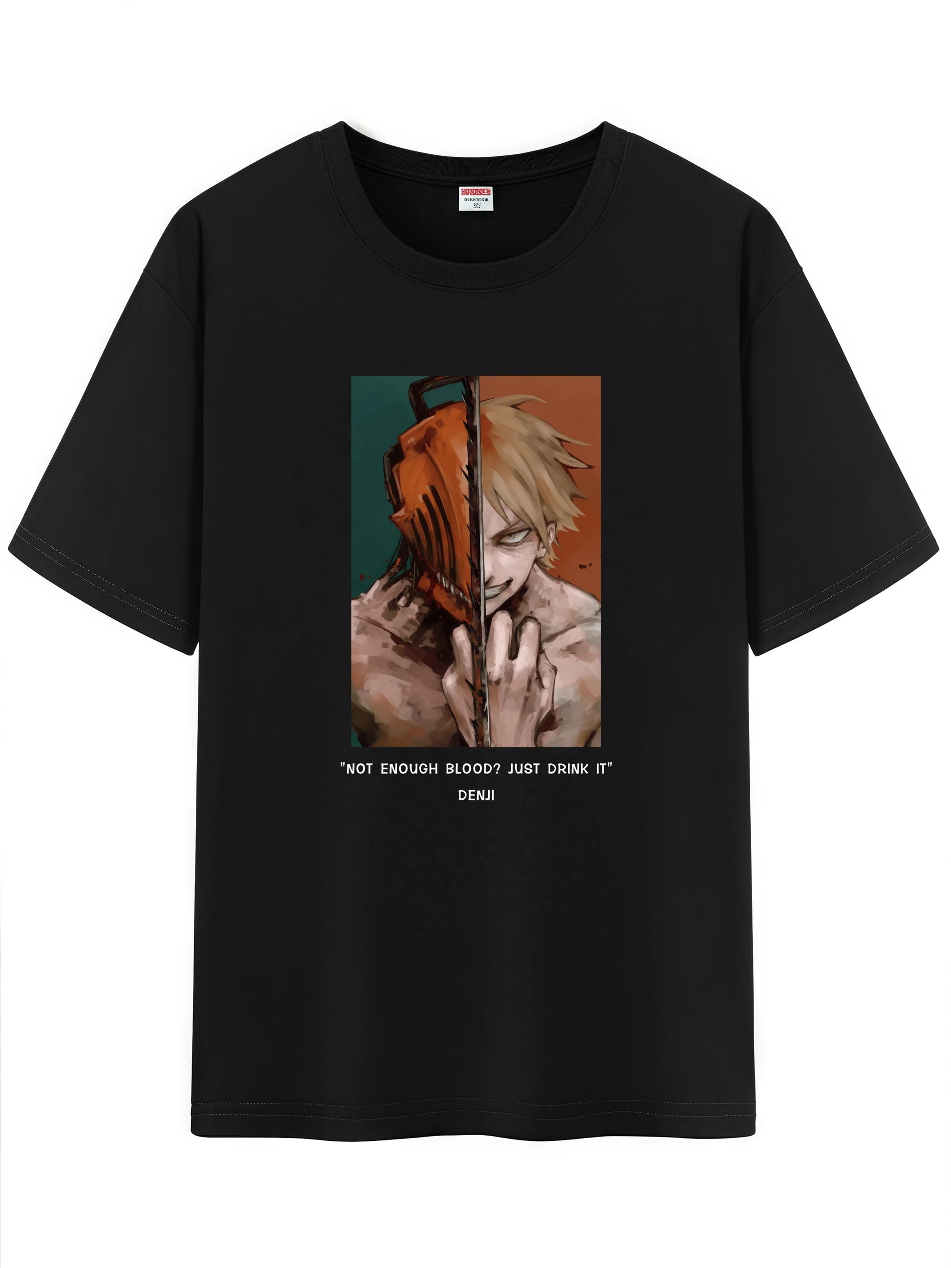 Unisex Japanese Anime Pattern T-Shirt, Chainsaw Man Denji Makima Character Graphic Short Sleeve Regular Fix Tee Shirt