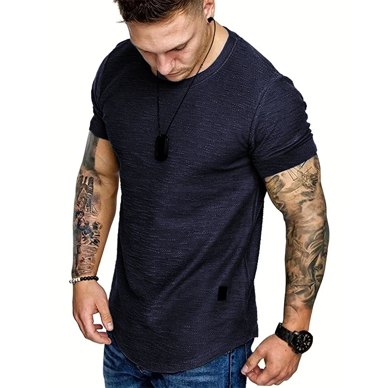 Mens Short Sleeve T-Shirts Crew Neck Casual Shirt Summer Basic Lightweight Fashion Active T Shirts Sports Running Shirt