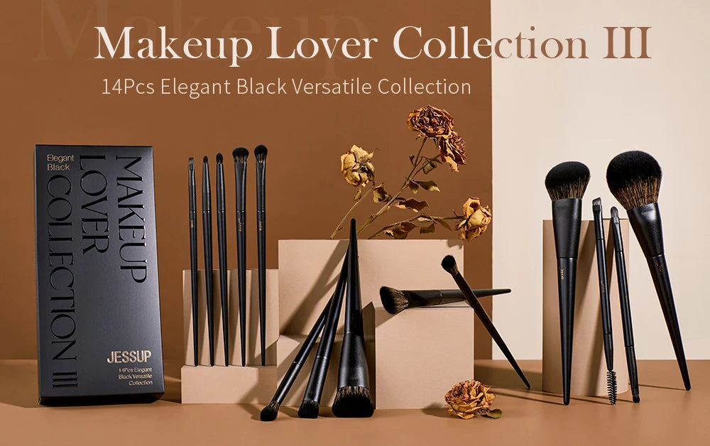 Jessup Makeup Brushes 14pcs, Makeup Brushes set Contour Foundation Powder Eyeshadow Highlight Blending Concealer Liner T336