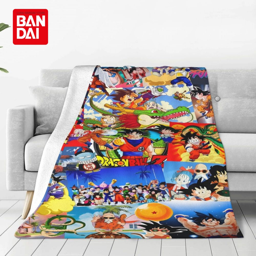Bandai Japan Anime Dragonball Z Goku Throw Blankets on Bed Sofa Air Condition Sleeping Cover Bedding Throws Bedsheet For Kids