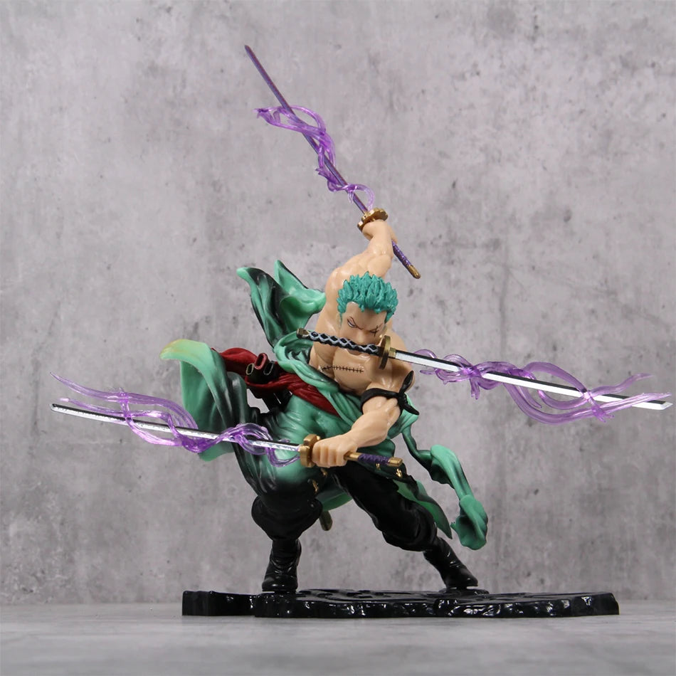 Hot One Piece 10cm Anime Figure GK Roronoa Zoro Three-blade Sa-maximum Manga Anime Statue Action Figure Collection Model Kid Toy