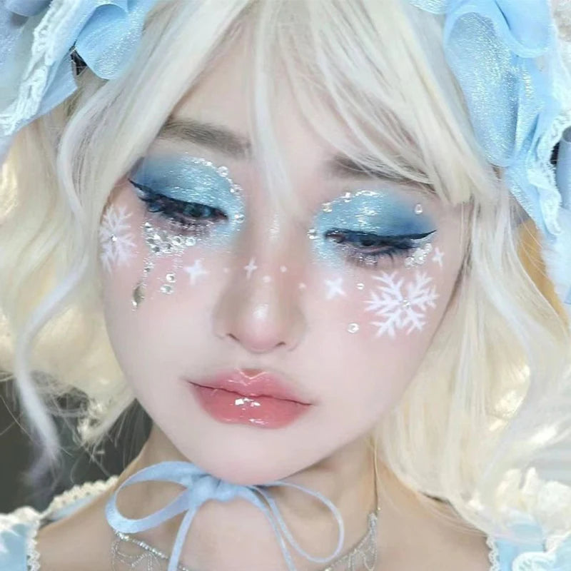 9 Colors Glitter Snowflake Eyeshadow Palette Dream Girl Pearly Eye Shadow Matte Matte Highlights Cool Tone Charming Eyes Makeup