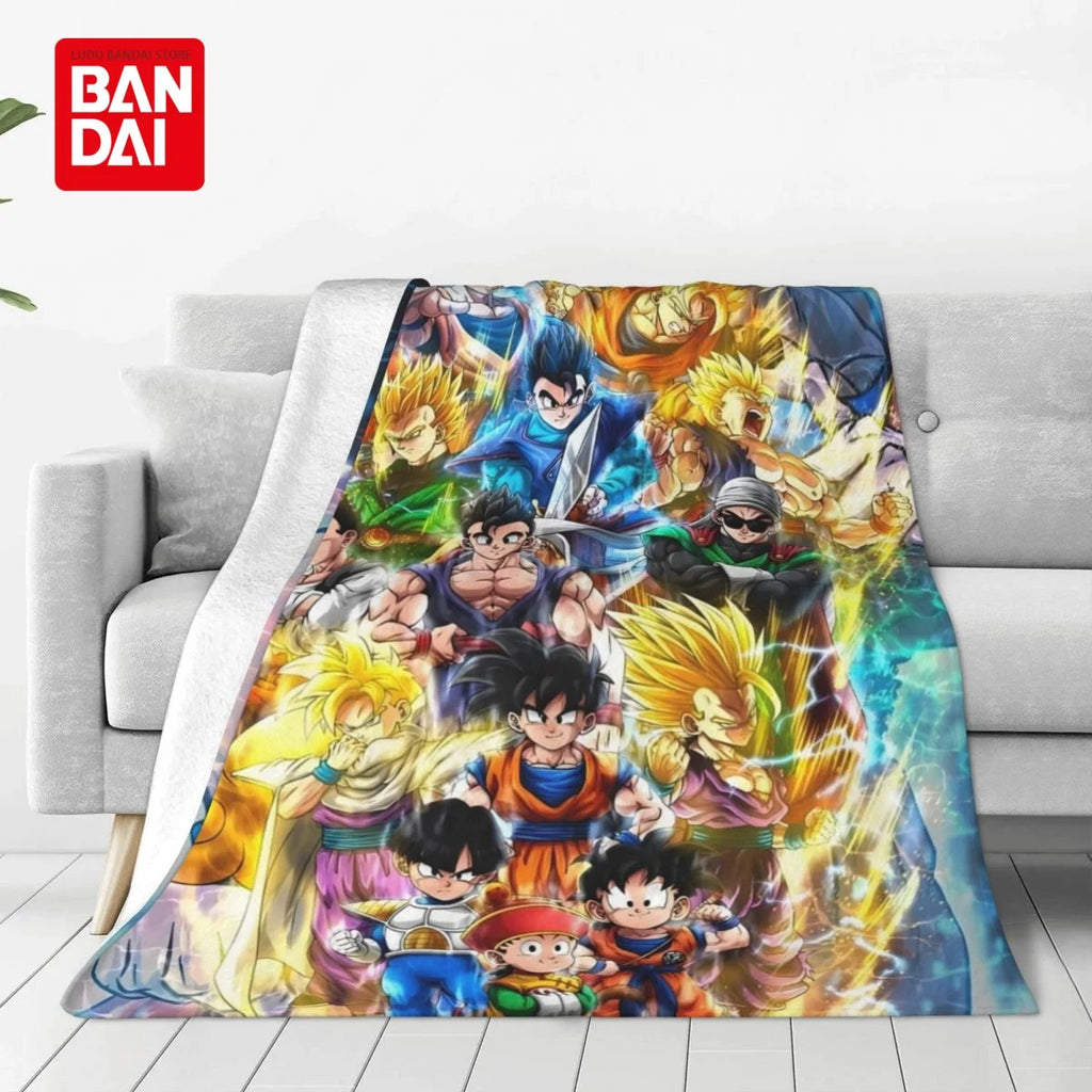 Bandai Japan Anime Dragonball Z Goku Throw Blankets on Bed Sofa Air Condition Sleeping Cover Bedding Throws Bedsheet For Kids