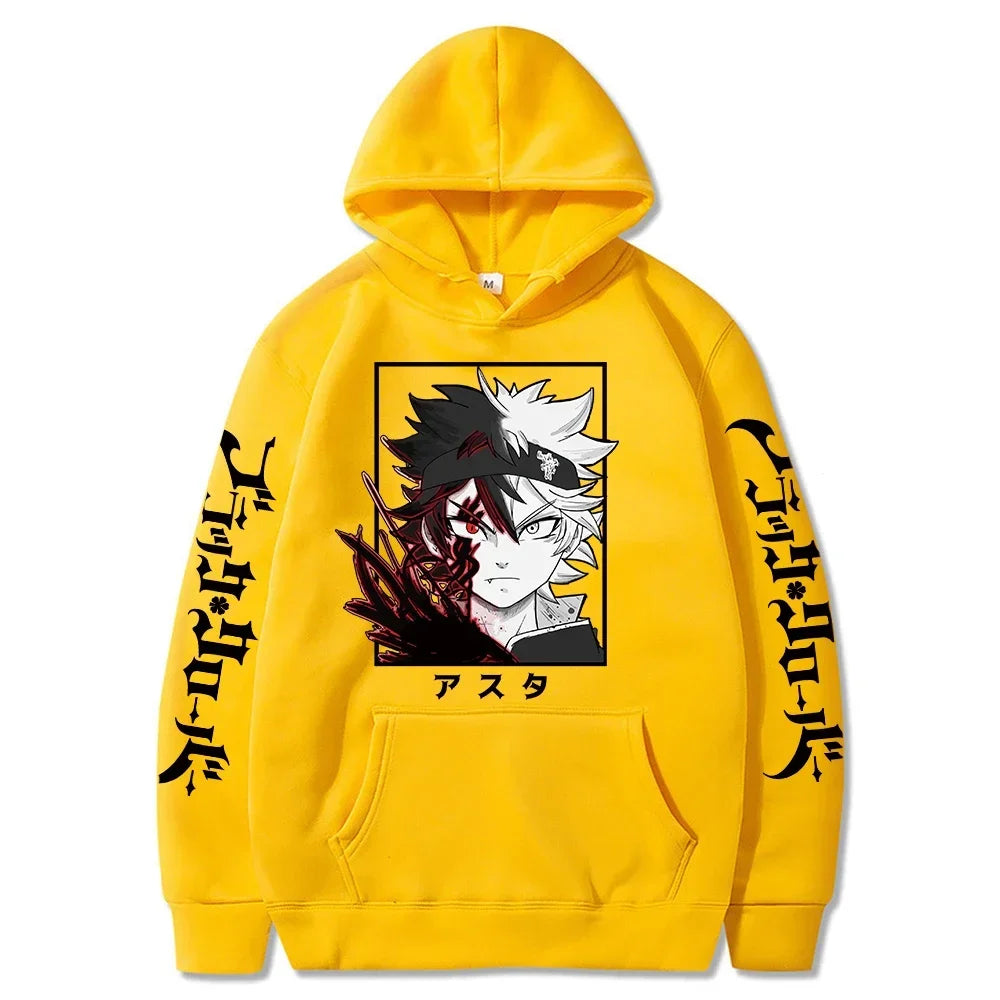 Black Clover Anime Men's Clothes Hoodie Sweatshirts Harajuku Manga Asta Oversized Winter Long Sleeve Streetwear Hoodies Pullover