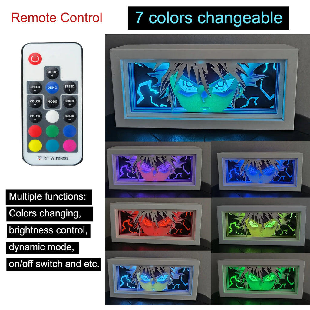 Dragon ball anime series paper-cut light room bedroom night light remote control colorful light box atmosphere light