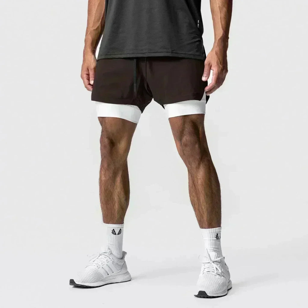 Summer New Black Five-leaf Clover Printed Men's and Women's Shorts Double-layer Loose Sports and Casual Pants for Beach Fitness