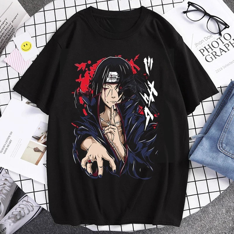 Naruto Animation Derivatives Hatake Kakashi Printed Short Sleeve T-Shirt Men's and Women's 2025 Summer Fashion Casual Cotton Top