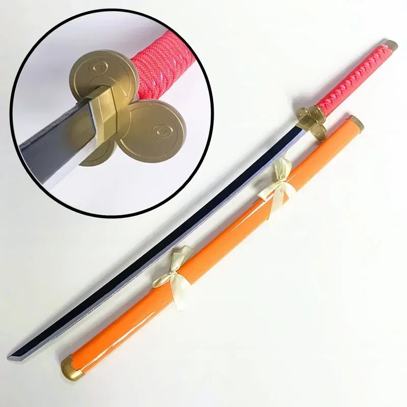 104cm Zoro Katana Sandai Kitetsu Sword Blade Anime Cosplay Prop Ninja Knife Real Full Size Japanese Katana Samurai Sabre Kid Toy