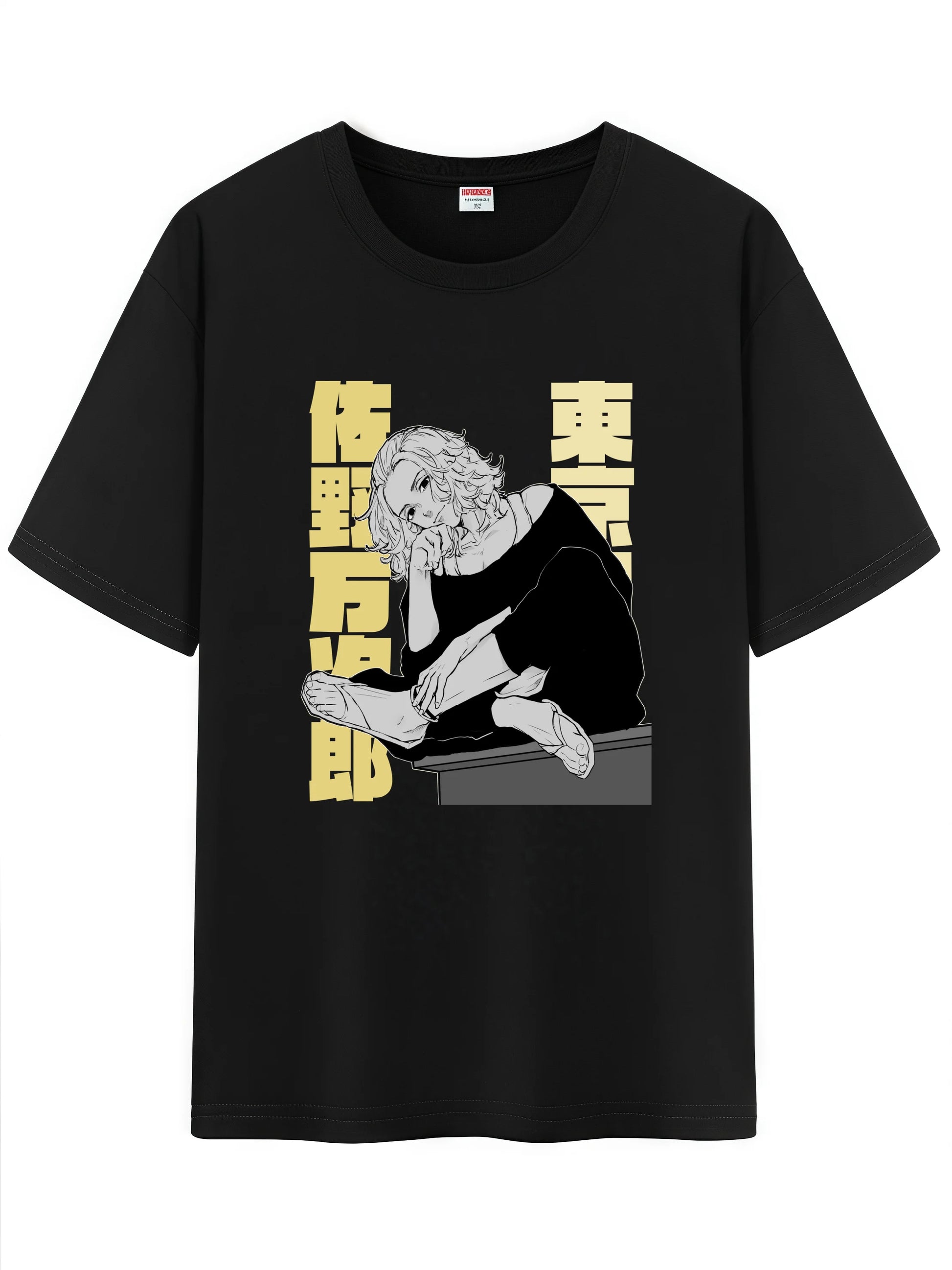 Unisex Japanese Anime Pattern T-Shirt, Tokyo Revengers Character Graphic Short Sleeve Regular Fix Tee Shirt