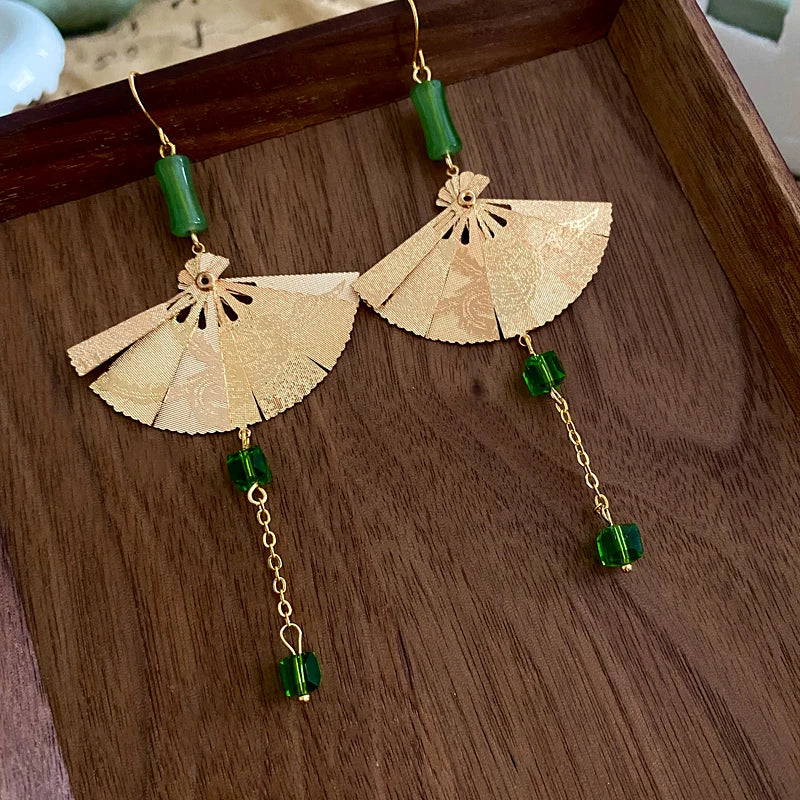 Lily Of The Valley Leaf Water Drop Resin Dangle Earrings For Women Partysu New In Earring Hook Vintage Fashion Cheongsam Jewelr