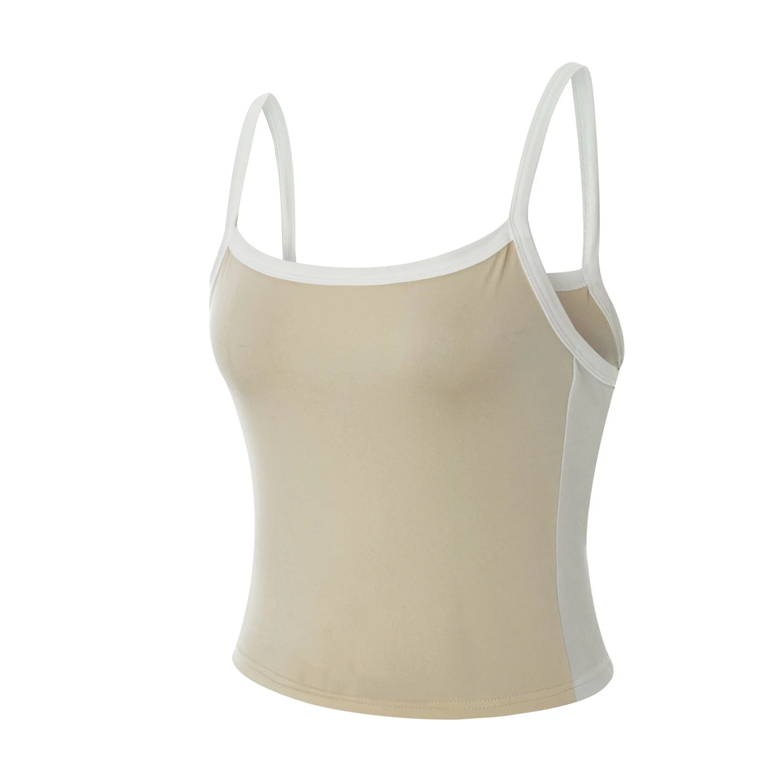 Women Crop Tops Spaghetti Strap Square Neck Contrast Color Slim Fit Camisoles For Women Summer Casual Short Tank Tops