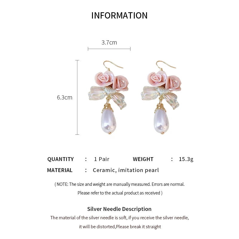 Lily Of The Valley Leaf Water Drop Resin Dangle Earrings For Women Partysu New In Earring Hook Vintage Fashion Cheongsam Jewelr