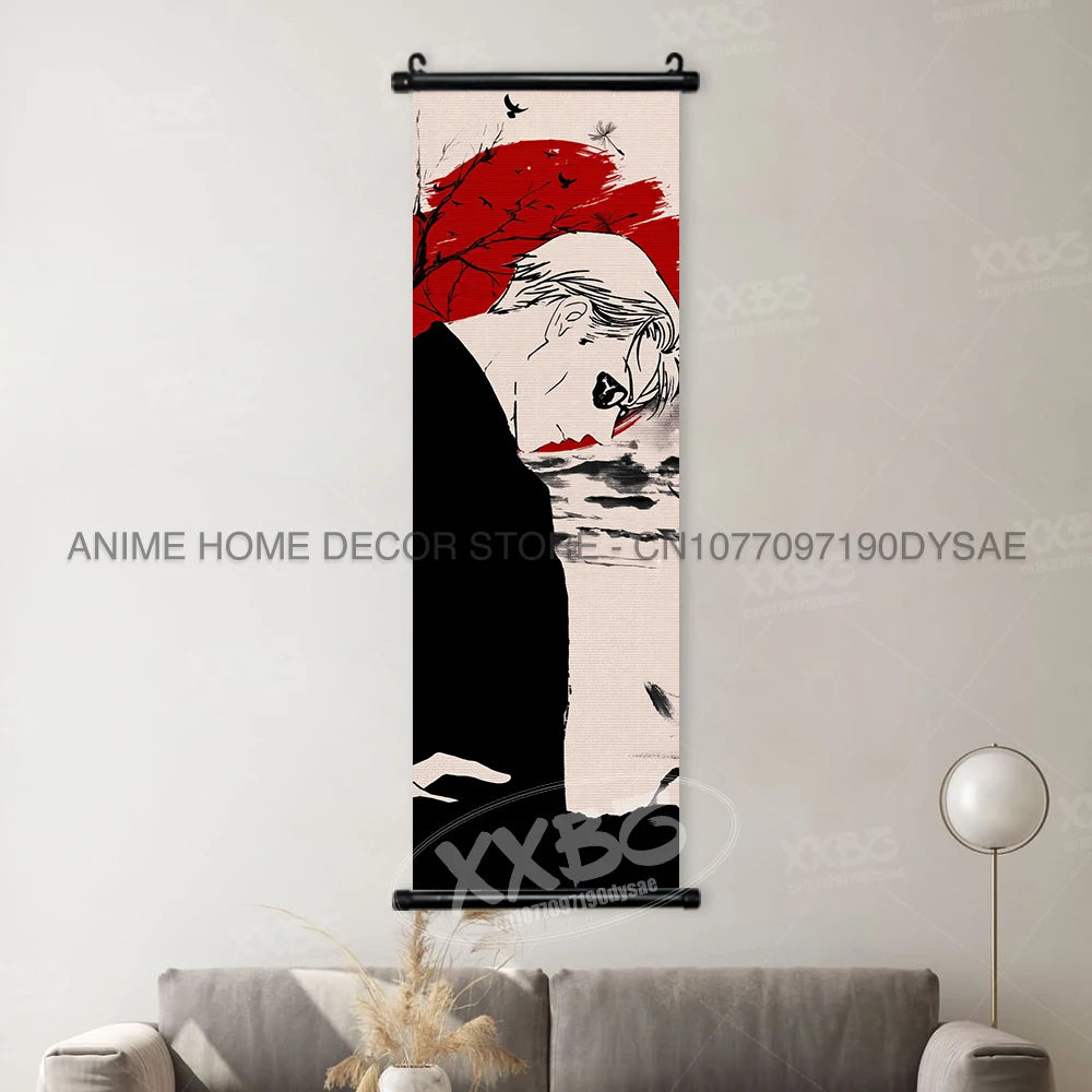 Jujutsu Kaisen Posters Gojo Satoru Canvas Scrolls Picture Panda Home Decoration Wall Artwork Fushiguro Megumi Hanging Painting