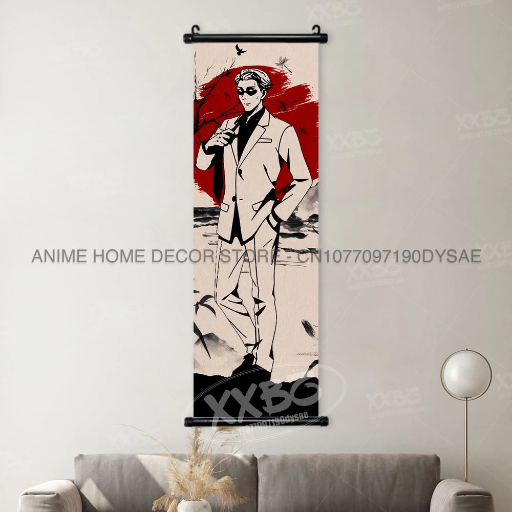 Jujutsu Kaisen Posters Gojo Satoru Canvas Scrolls Picture Panda Home Decoration Wall Artwork Fushiguro Megumi Hanging Painting