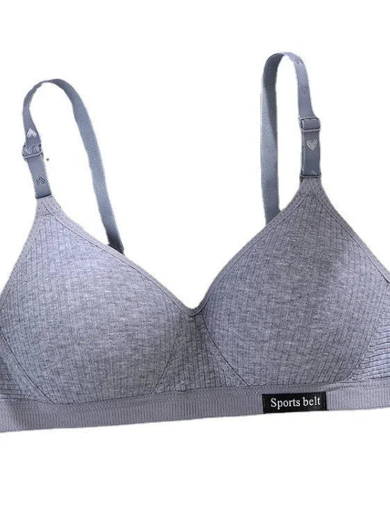 Cotton Wireless Bra for Women Seamless Push Up Bras Comfortable V-Shaped Gathering Underwear AB Cup Intimate Lingerie