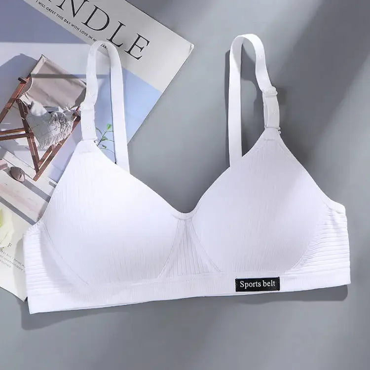 Cotton Wireless Bra for Women Seamless Push Up Bras Comfortable V-Shaped Gathering Underwear AB Cup Intimate Lingerie