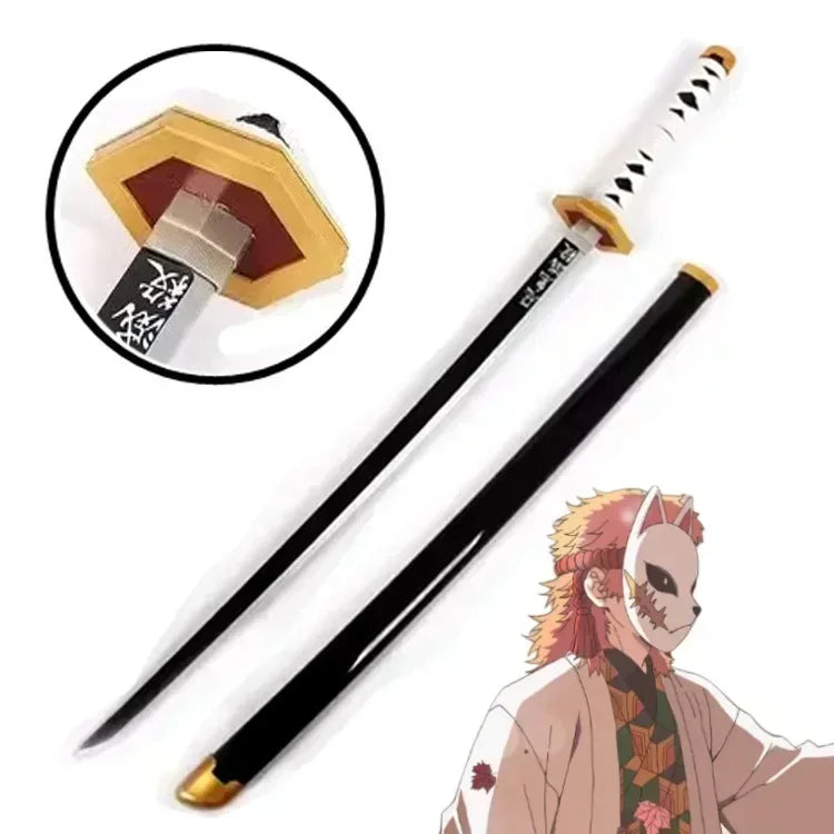 104cm Demon Slayer Katana Sword Kimetsu No Yaiba Anime Cosplay Prop Ninja Knife Real Size Japanese Katana Samurai Sabre Kid Toys
