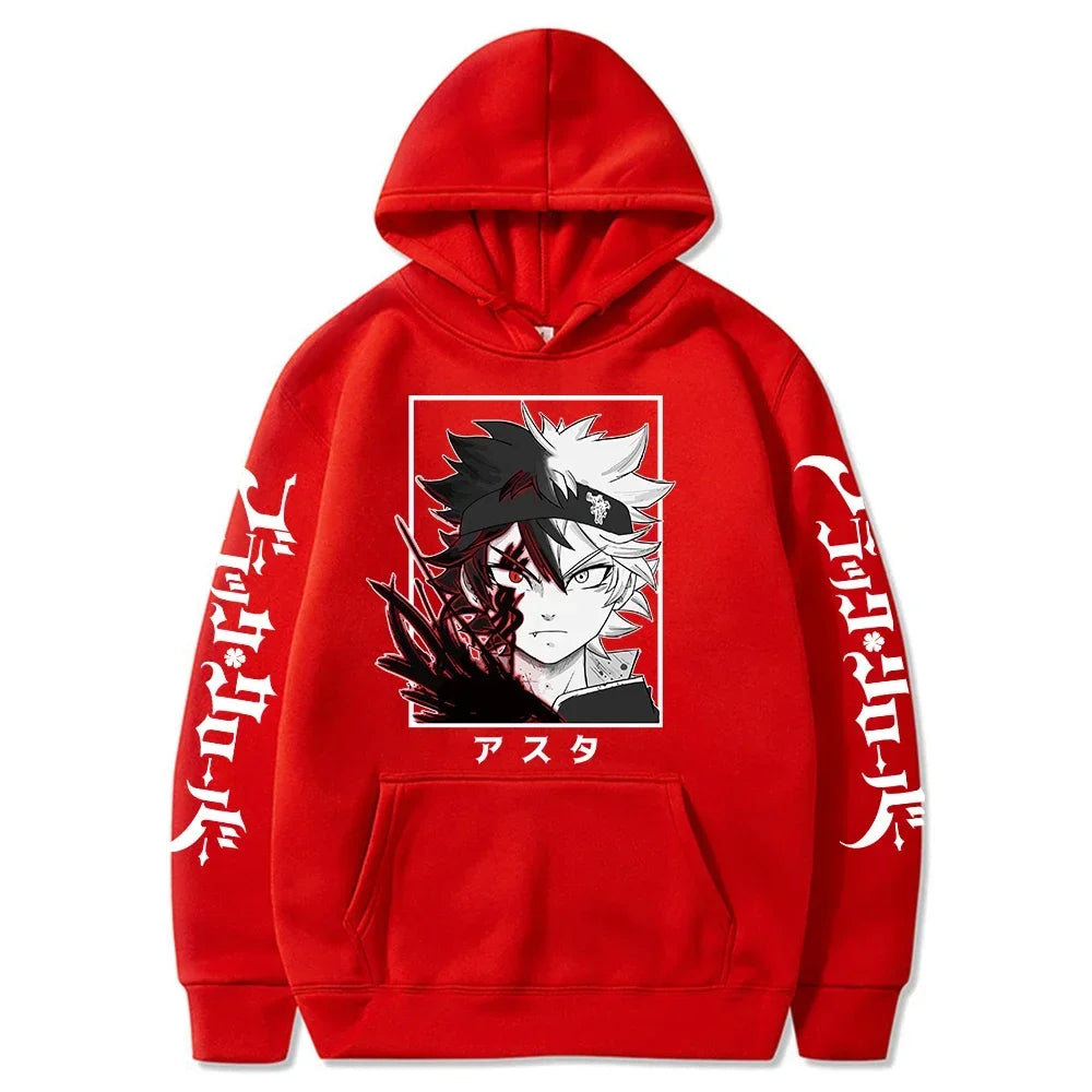 Black Clover Anime Men's Clothes Hoodie Sweatshirts Harajuku Manga Asta Oversized Winter Long Sleeve Streetwear Hoodies Pullover
