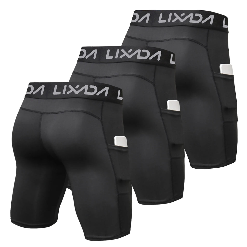 Lixada 3 Pack Men Sports Shorts Active Workout Underwear with Pocket