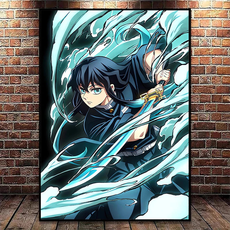 Japanese Anime Demon Slayer Wall Art Poster Nezuko And Tanjiro Home Decor Prints Living Room Bedroom Canvas Painting Mural Gifts