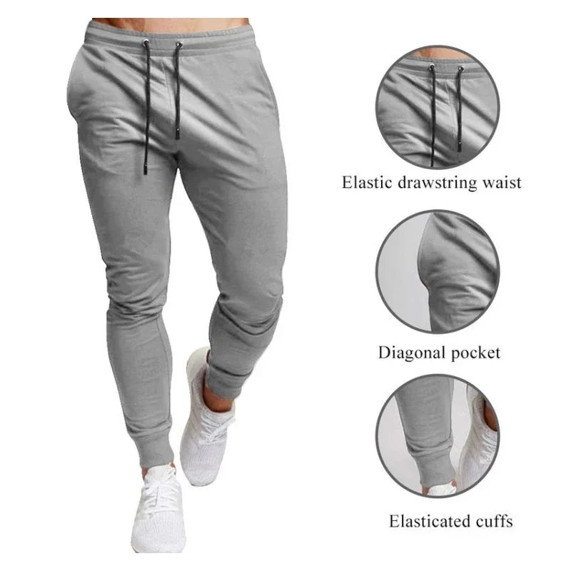Casual Pants Men's Jogger Sweatpants Large Size Elastic Waist Sports Casual Trousers Loose Fitness Clothes Spring Thin Section