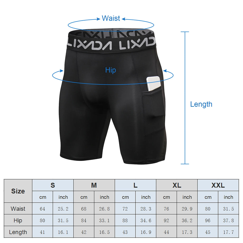 Lixada 3 Pack Men Sports Shorts Active Workout Underwear with Pocket