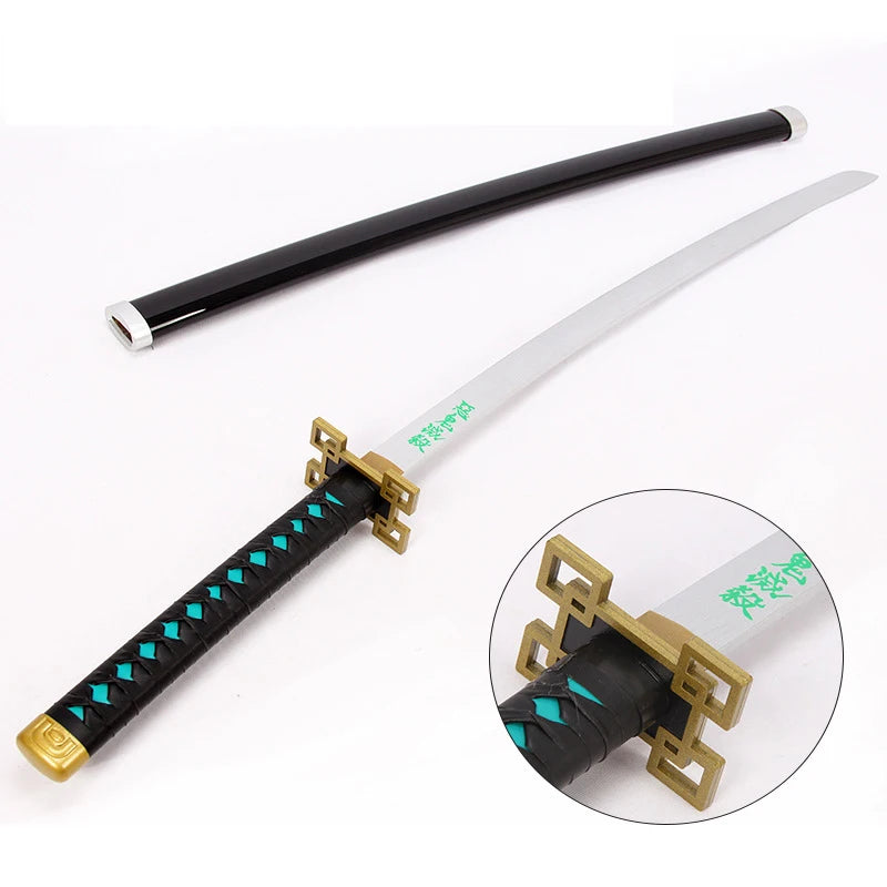 Demon Slayer Weapon Kamado Tanjirou Nichirin Blade 103cm Anime Peripheral Wood Sword Model Cosplay Weapon Katana Gifts Toys Boys