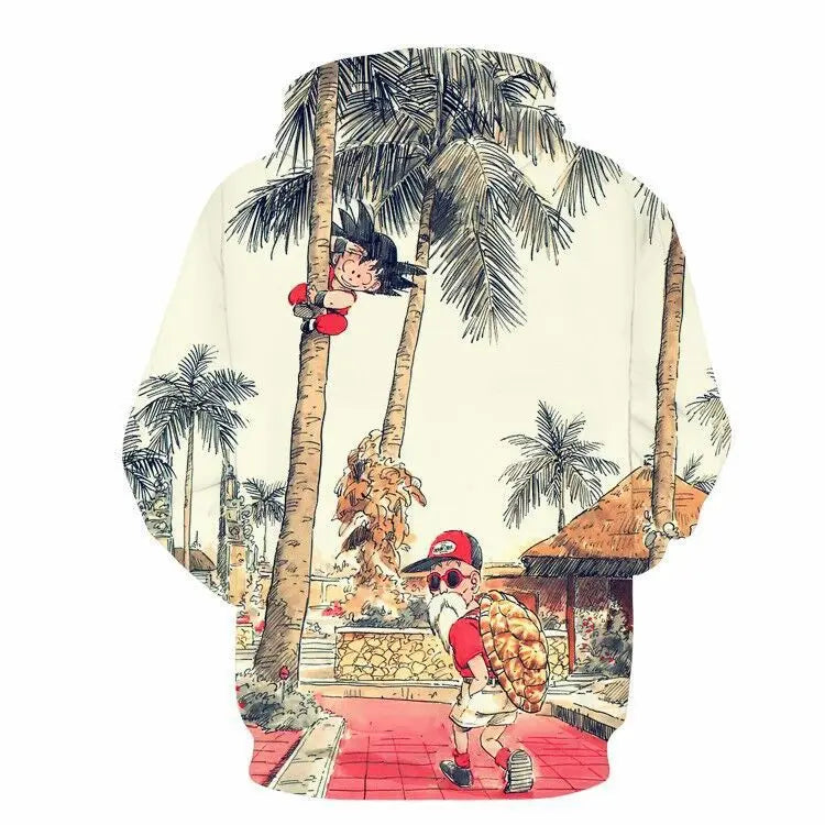 2024 3D New Anime Dragon Ball Printed Sweater Series Pullover Generation Tide Brand Hoodie Gift Pink Goku