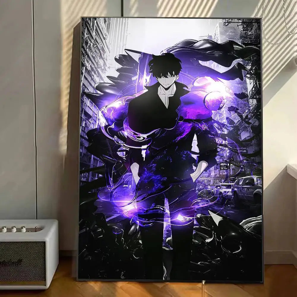 S-Solo Leveling Anime Poster Gallery Prints Self Adhesive  Home Decor Decoration Wall Decals Living Room Sticker