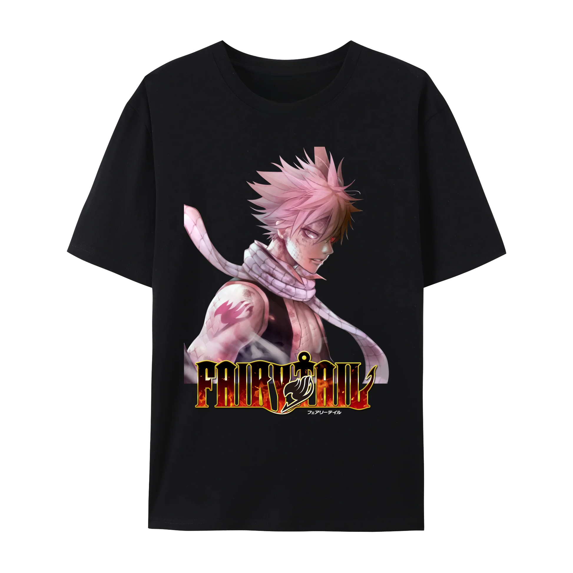 Fairy Anime Tail Natsu Dragneel & FT Member Graphic Cotton T-Shirt, Japanese Anime Unisex Short Sleeve Crewneck Shirt,