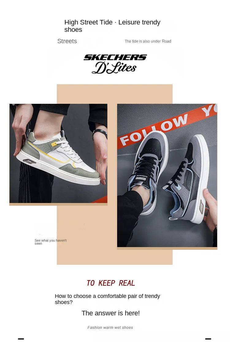 Oulylan Anti-slip Ventilate Leather Board Shoes Trendy Male Outdoor Sports Footwear Spring Comfortable Casual Versatile Sneakers